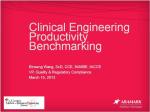 Clinical Engineering Productivity Benchmarking