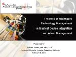 HTM in Medical Device Integration and Alarm Mgmt