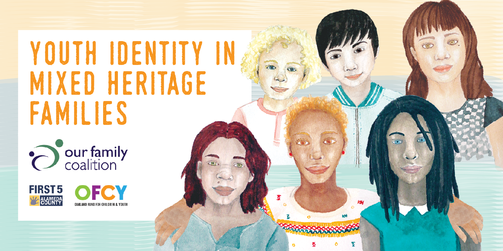 a group of mixed race kids and the words 'youth identity in mixed heitage families' 